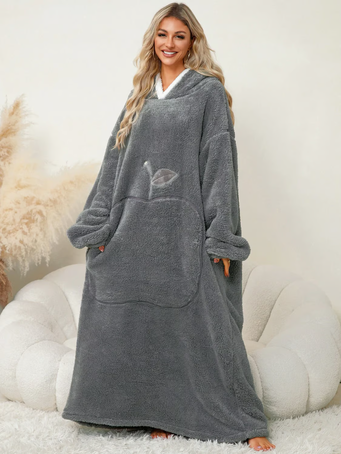 👗Pocketed Contrast Long Sleeve Hooded Lounge Dress(BUY 2 FREE SHIPPING)