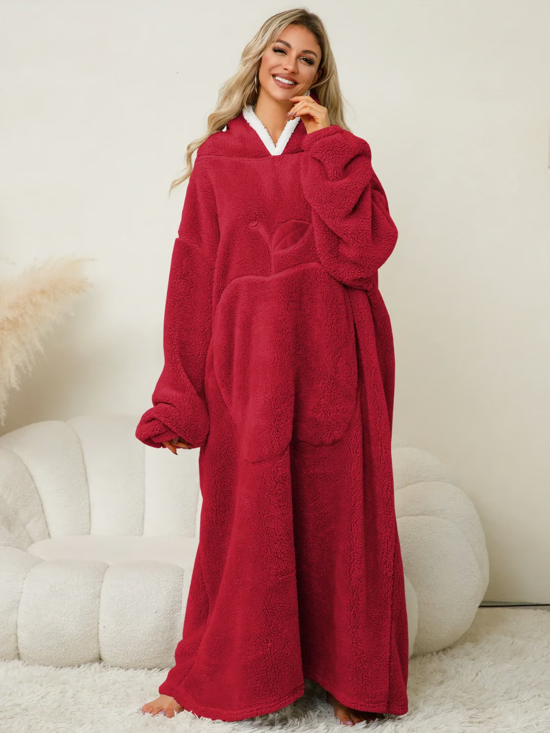 👗Pocketed Contrast Long Sleeve Hooded Lounge Dress(BUY 2 FREE SHIPPING)