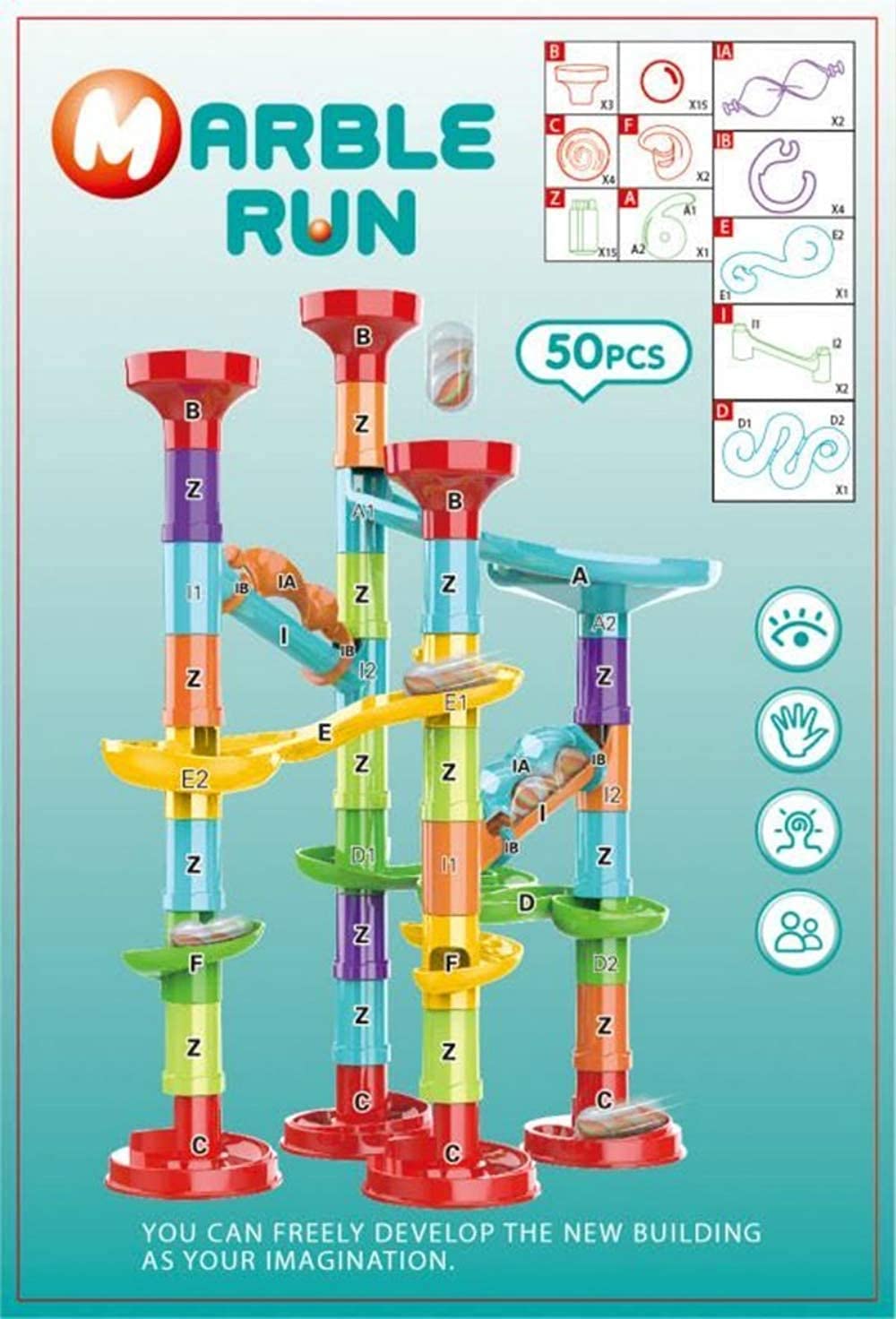 Track Rolling Balls Building Blocks Toys