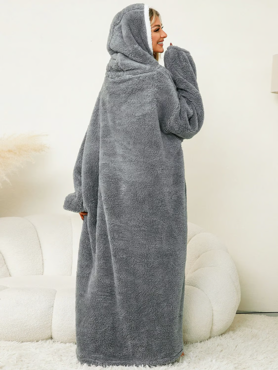 👗Pocketed Contrast Long Sleeve Hooded Lounge Dress(BUY 2 FREE SHIPPING)