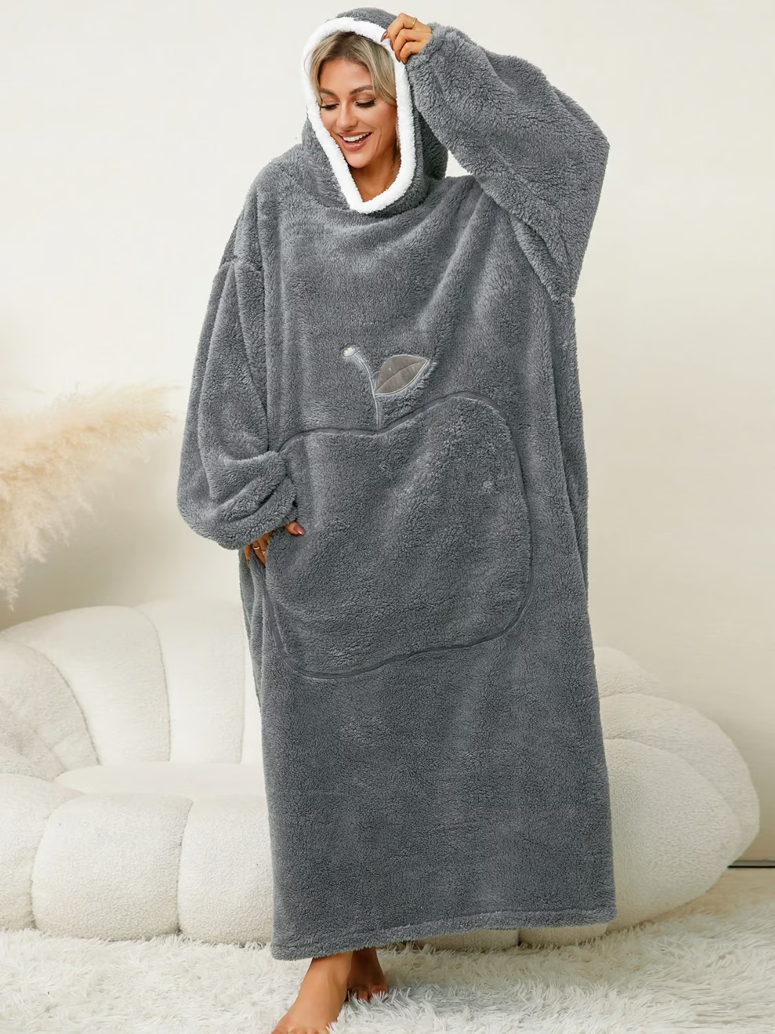 👗Pocketed Contrast Long Sleeve Hooded Lounge Dress(BUY 2 FREE SHIPPING)