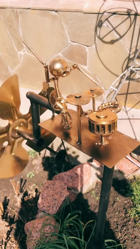 🥁Handmade Metal Drummer Windmill