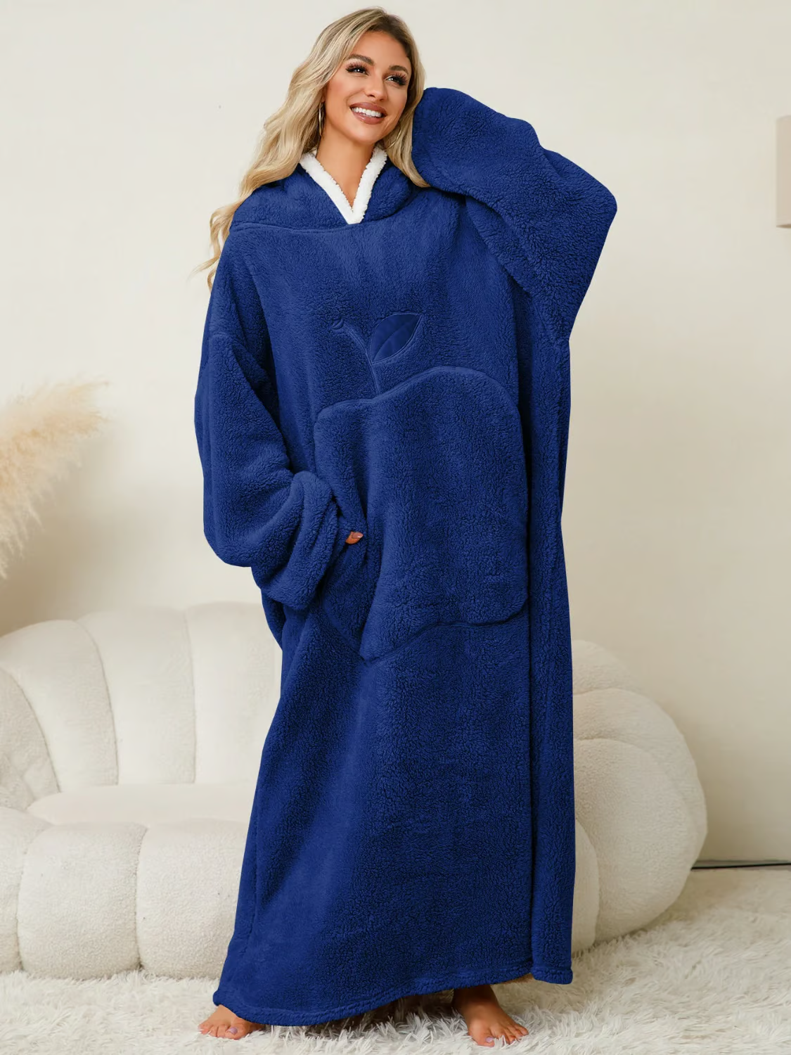 👗Pocketed Contrast Long Sleeve Hooded Lounge Dress(BUY 2 FREE SHIPPING)