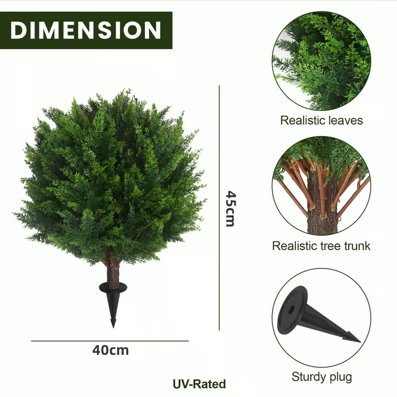 🌳LAST DAY 49% OFF - UV Resistant Artificial Cedar Topiary Ball Tree